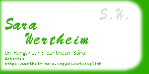 sara wertheim business card